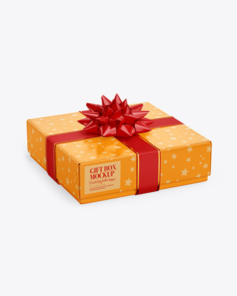 Matte Gift Box Mockup In Box Mockups On Yellow Images Object Mockups