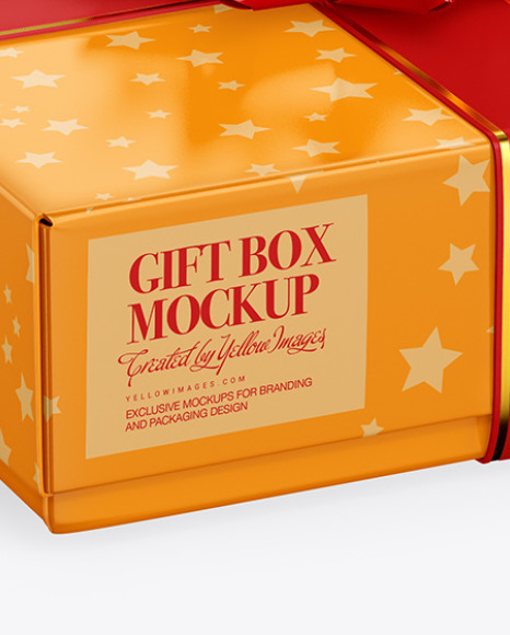 Matte Gift Box Mockup In Box Mockups On Yellow Images Object Mockups