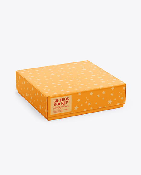 Download Matte Gift Box Mockup In Box Mockups On Yellow Images Object Mockups