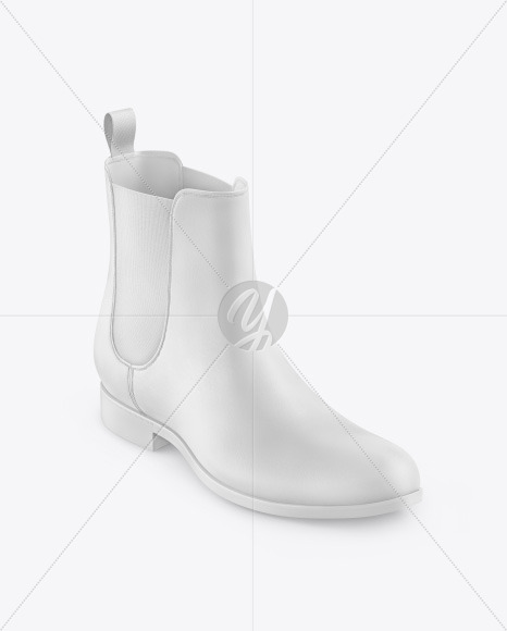 Download Glossy Leather Chelsea Boot Mockup In Apparel Mockups On Yellow Images Object Mockups