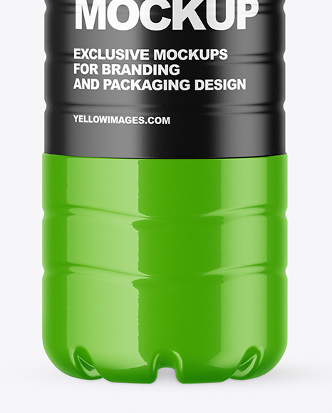 1.5L Glossy Plastic Bottle Mockup in Bottle Mockups on Yellow Images Object Mockups