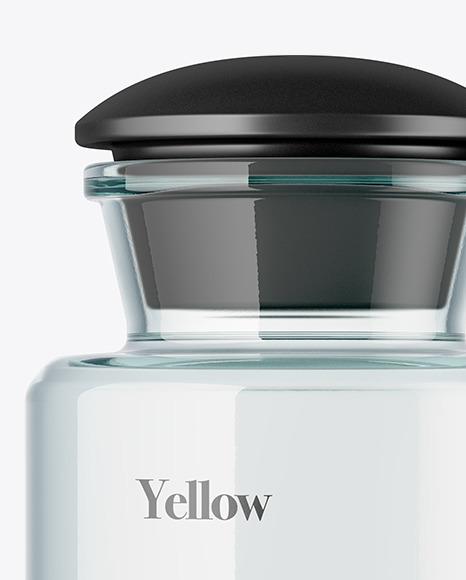 Blue Glass Bottle Mockup PSD #2