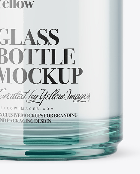 Blue Glass Bottle Mockup PSD #1
