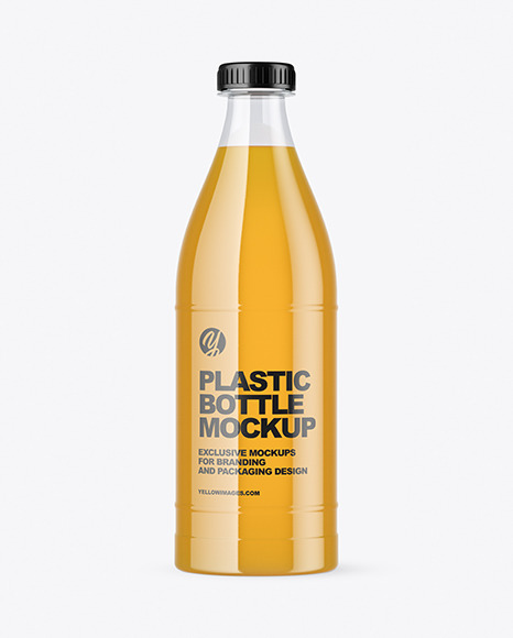 Clear Apple Juice Bottle Mockup
