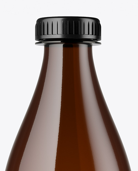 Amber Plastic Bottle Mockup PSD #2