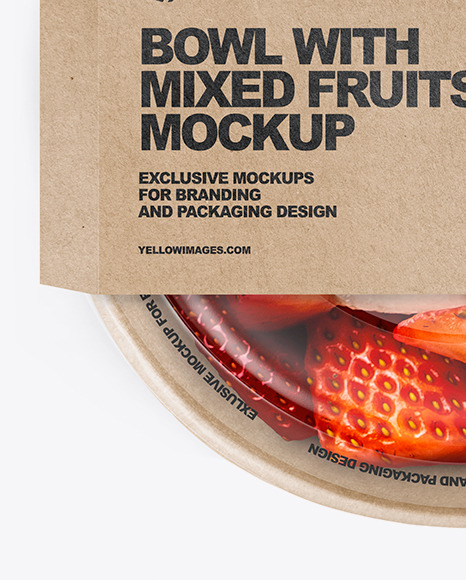 Paper Bowl With Mixed Fruits Mockup PSD #6