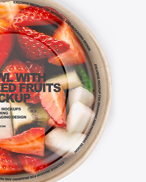 Paper Bowl With Mixed Fruits Mockup PSD #7