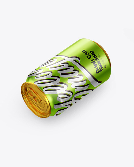 Metallic Drink Can Mockup PSD #2