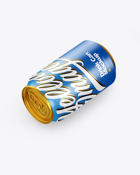 Glossy Drink Can Mockup PSD #2