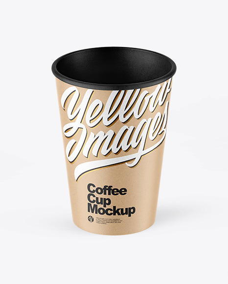 Kraft Paper Coffee Cup Mockup PSD #4