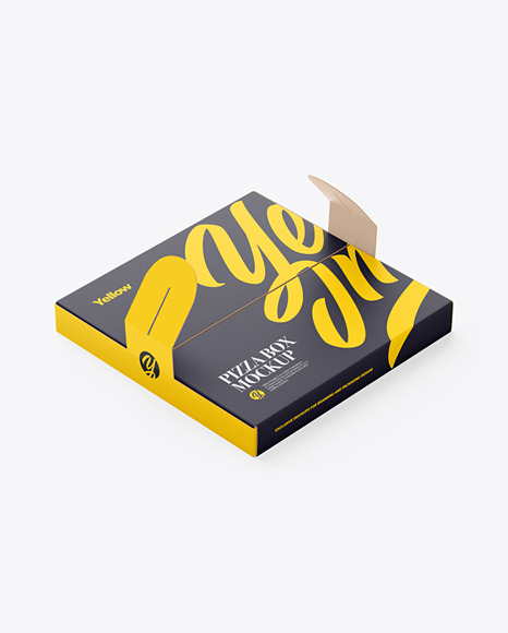 Matte Paper Pizza Box With Handles Mockup PSD #3