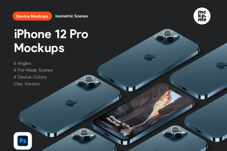 Download Iphone 12 Pro Isometric Pack In Device Mockups On Yellow Images Creative Store