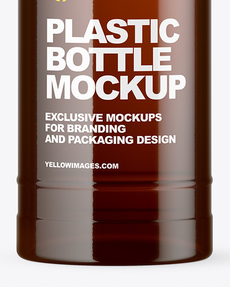 Amber Plastic Bottle Mockup PSD #1