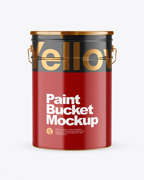 Glossy Paint Bucket Mockup PSD #2
