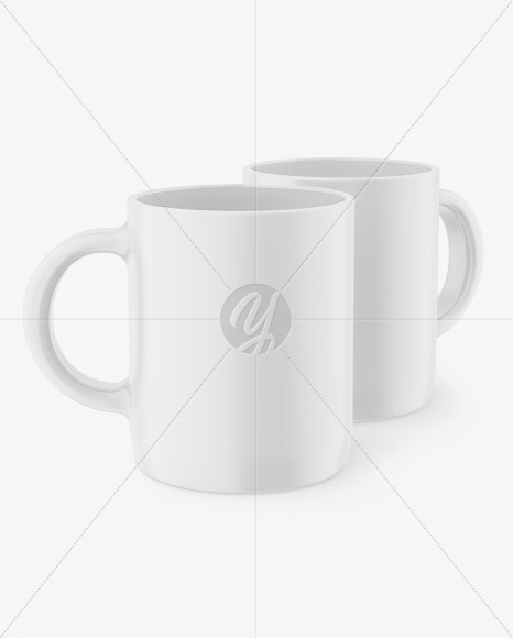 Two Matte Mugs Mockup PSD #3