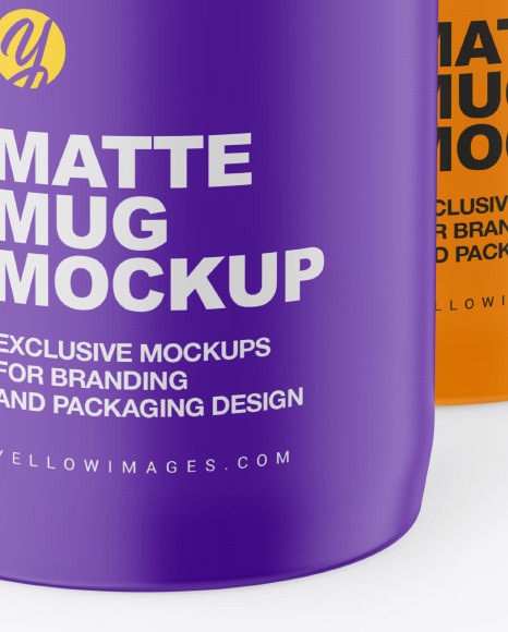 Two Matte Mugs Mockup PSD #6