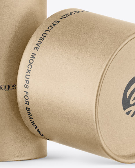 Kraft Paper Tube Mockup PSD #1