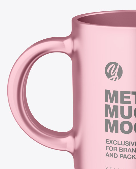 Download Two Metallic Mugs Mockup In Cup Bowl Mockups On Yellow Images Object Mockups