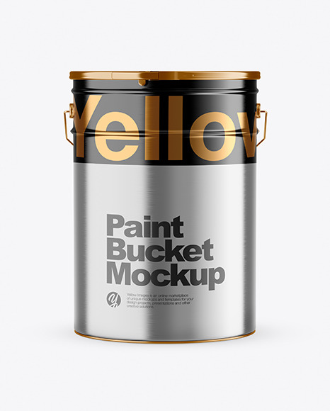 Metallic Paint Bucket Mockup PSD #2