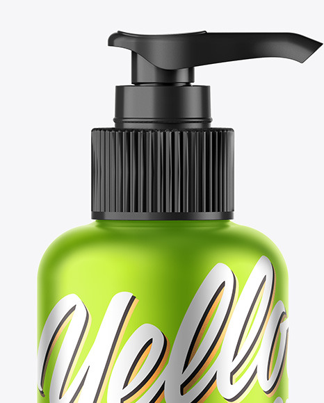 Matte Metallic Sanitizer Bottle w  Closed Pump Mockup PSD #2