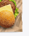 Kraft Wrapper With Burger Mockup