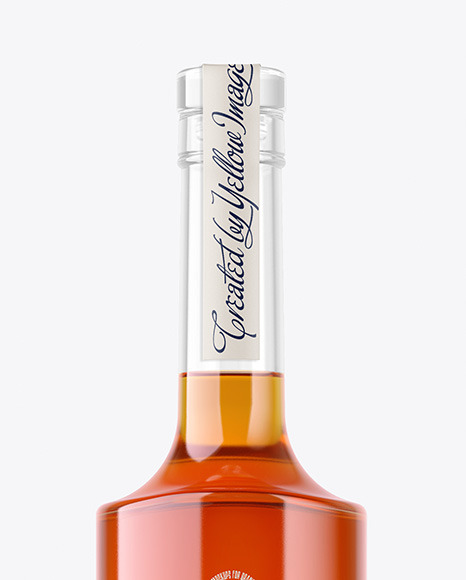 Clear Glass Whisky Bottle Mockup PSD #2