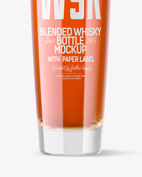 Clear Glass Whisky Bottle Mockup PSD #1
