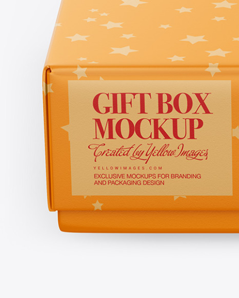 Download Matte Gift Box Mockup In Box Mockups On Yellow Images Object Mockups