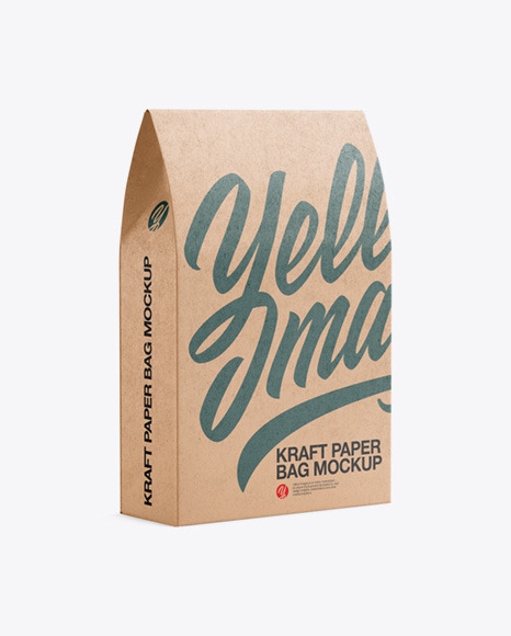 Kraft Paper Bag with a Window Mockup PSD #4