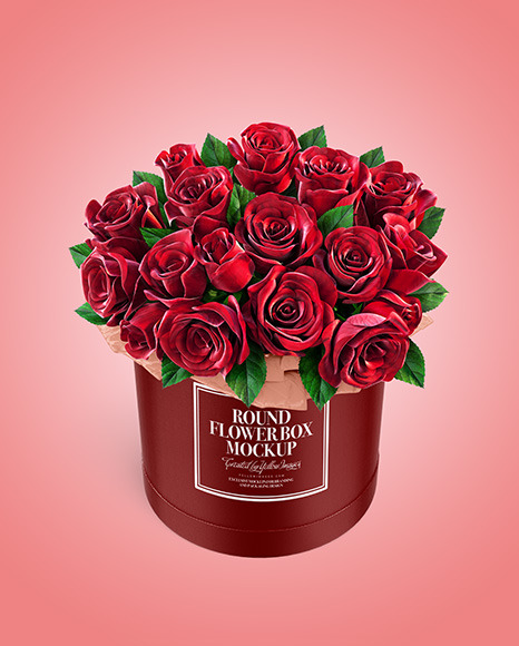 Round Flower Box Mockup   High Angel View PSD #2