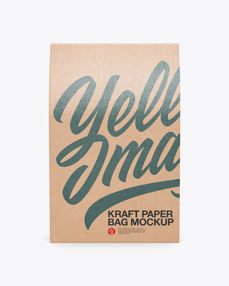 Kraft Paper Bag with a Window Mockup PSD #4