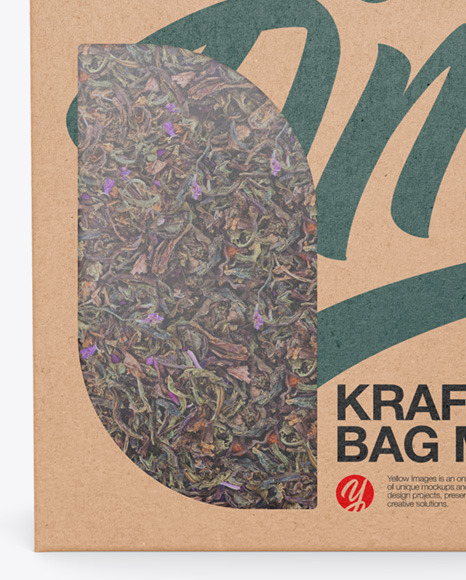 Kraft Paper Bag with a Window Mockup PSD #6