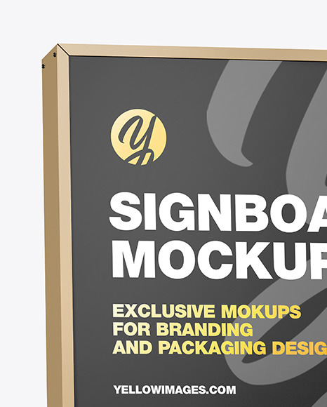 Metallic Signboard Mockup PSD #1