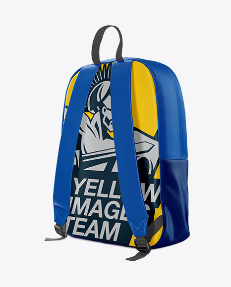 Backpack Mockup Back Half Side View In Apparel Mockups On Yellow Images Object Mockups