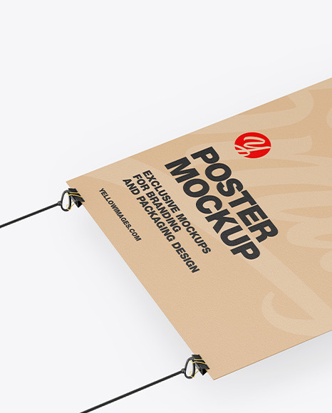 A3 Kraft Poster w  Pins Mockup PSD #2