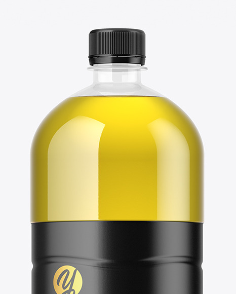 1.5L Clear Plastic Bottle with Olive Oil Mockup PSD #2