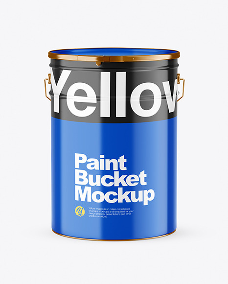 Glossy Paint Bucket Mockup PSD #4