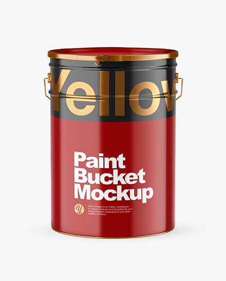 Glossy Paint Bucket Mockup PSD #2