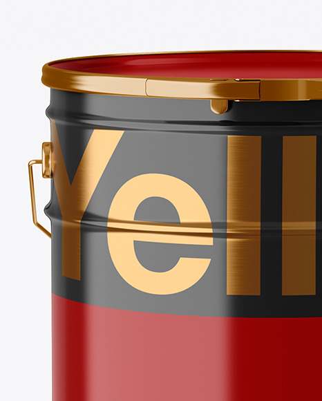Glossy Paint Bucket Mockup PSD #6