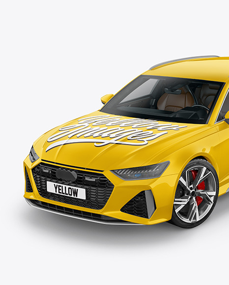 Sport Car Mockup - Half Side View (High-Angle Shot)