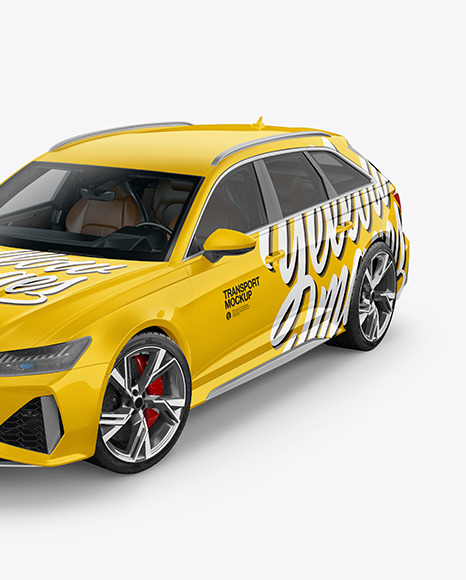 Sport Car Mockup - Half Side View (High-Angle Shot) Sport Car Mockup - Half Side View (High-Angle Shot)