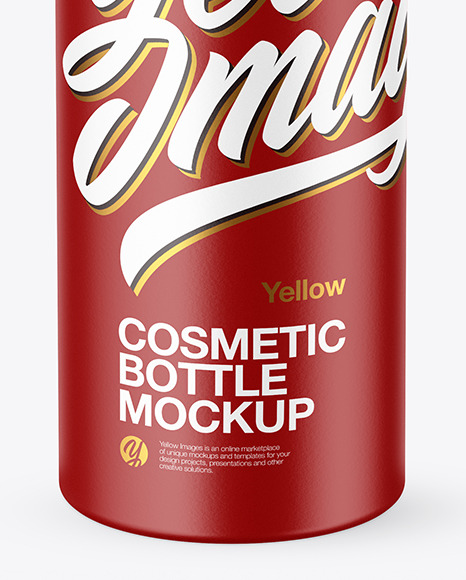 Matte Cosmetic Bottle with Pump Mockup PSD #4