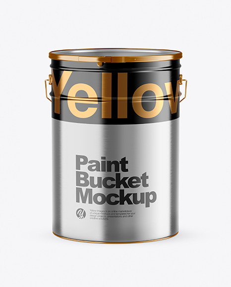 Metallic Paint Bucket Mockup PSD #2