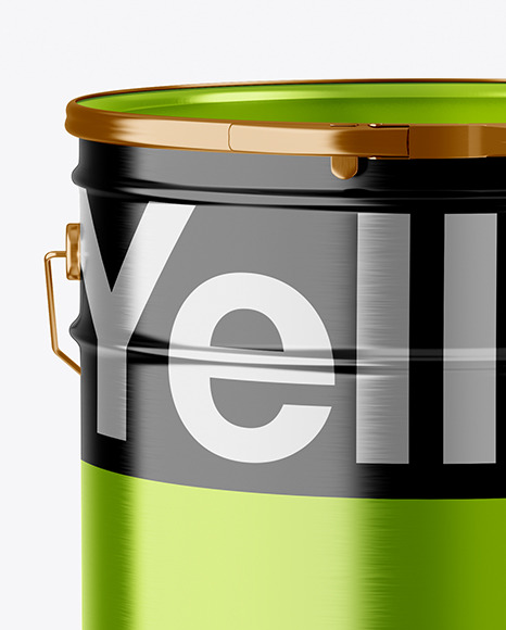 Metallic Paint Bucket Mockup PSD #1