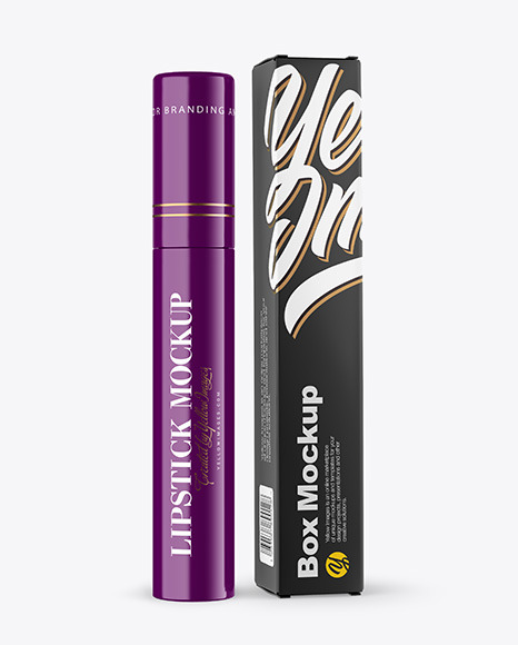 Glossy Tube with Box Mockup