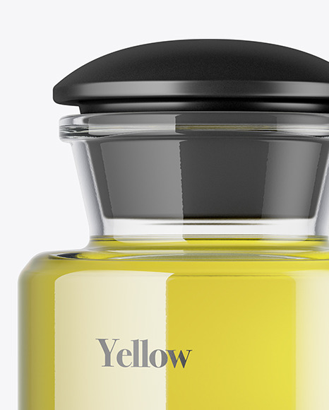 Clear Glass Olive Oil Bottle Mockup PSD #2