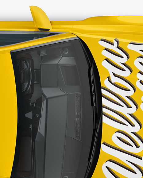 Sport Car Mockup   Top View PSD #6