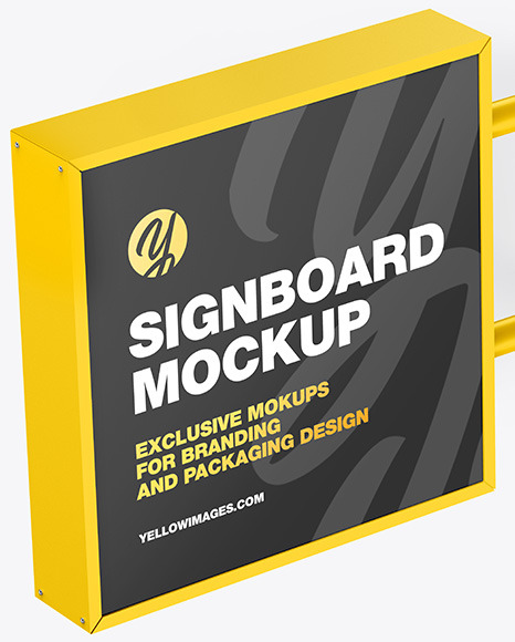 Square Signboard Mockup PSD #2