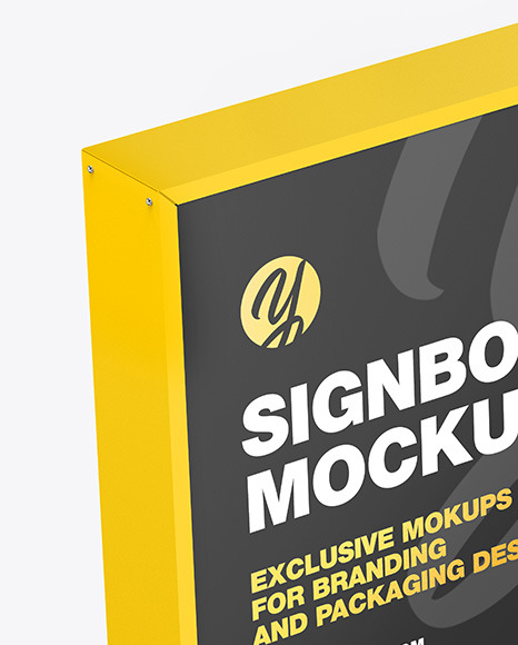 Square Signboard Mockup PSD #1
