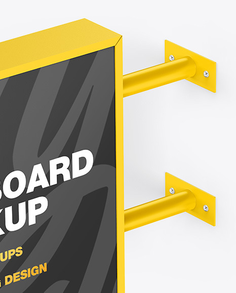 Square Signboard Mockup PSD #7